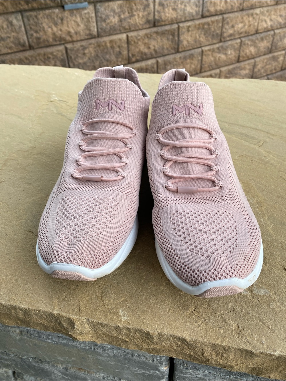 Mark Nason Women's Knit Slip-On Sneakers in Blush